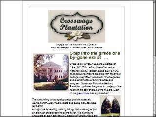 Web site www.crosswaysplantation.com, Crossways Plantation B & B