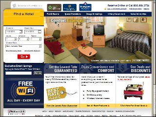 Web site www.extendedstay.com, Extended Stay America